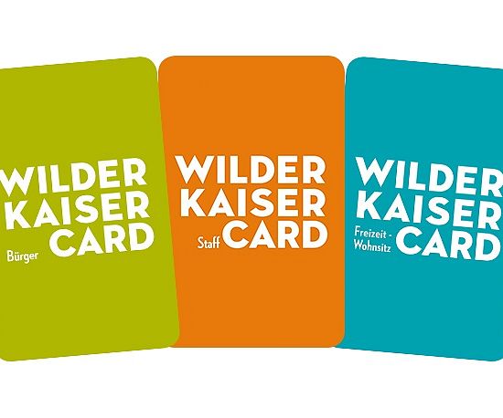 Grüne, orangene und hellblaue Wilder Kaiser Card für Bürger, Mitarbeiter und Anwohner