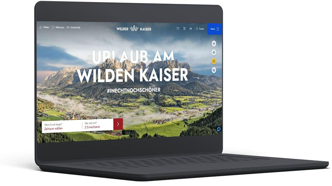 Laptop Webseite Wilder Kaiser